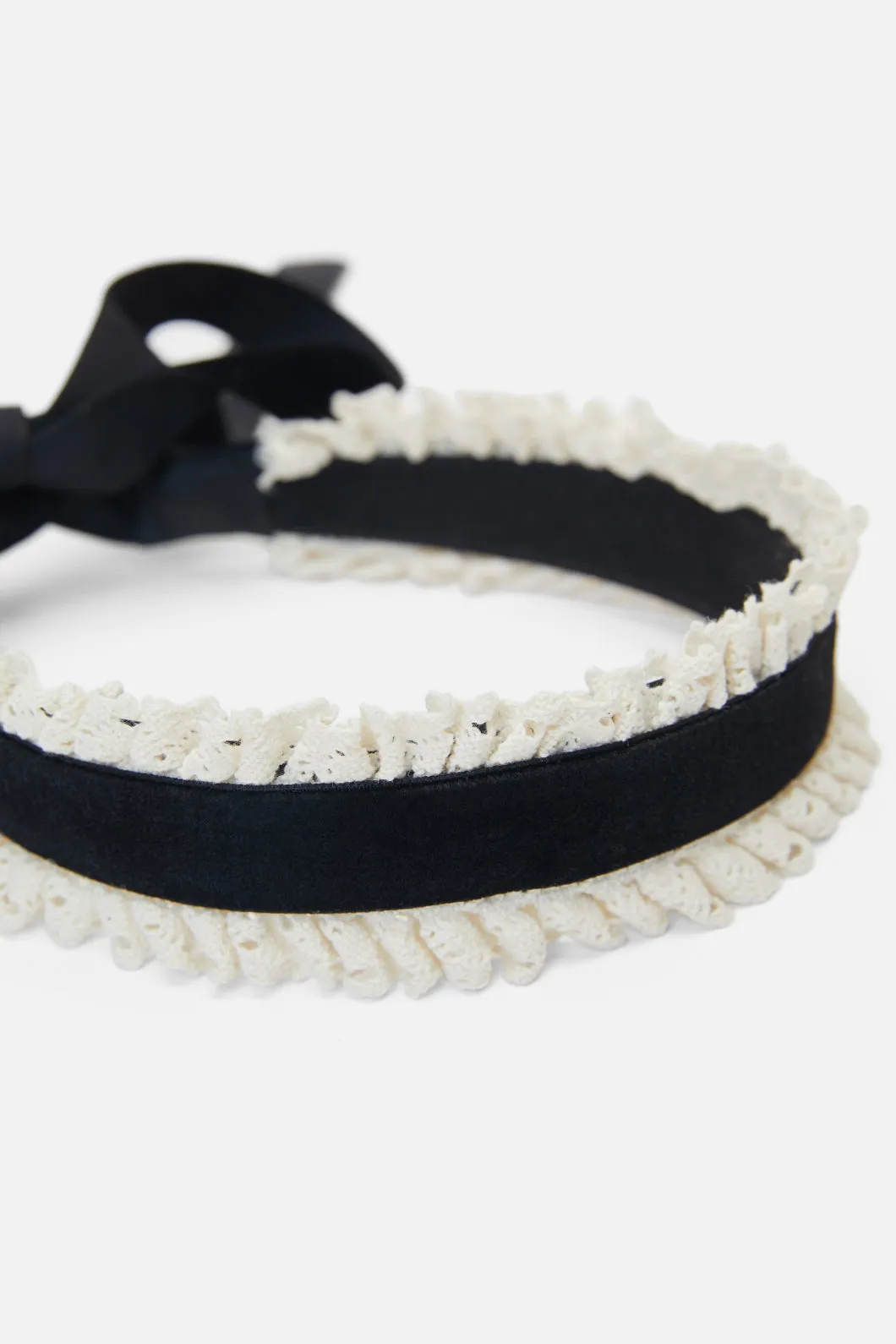 Velvet & Lace Bow Headband