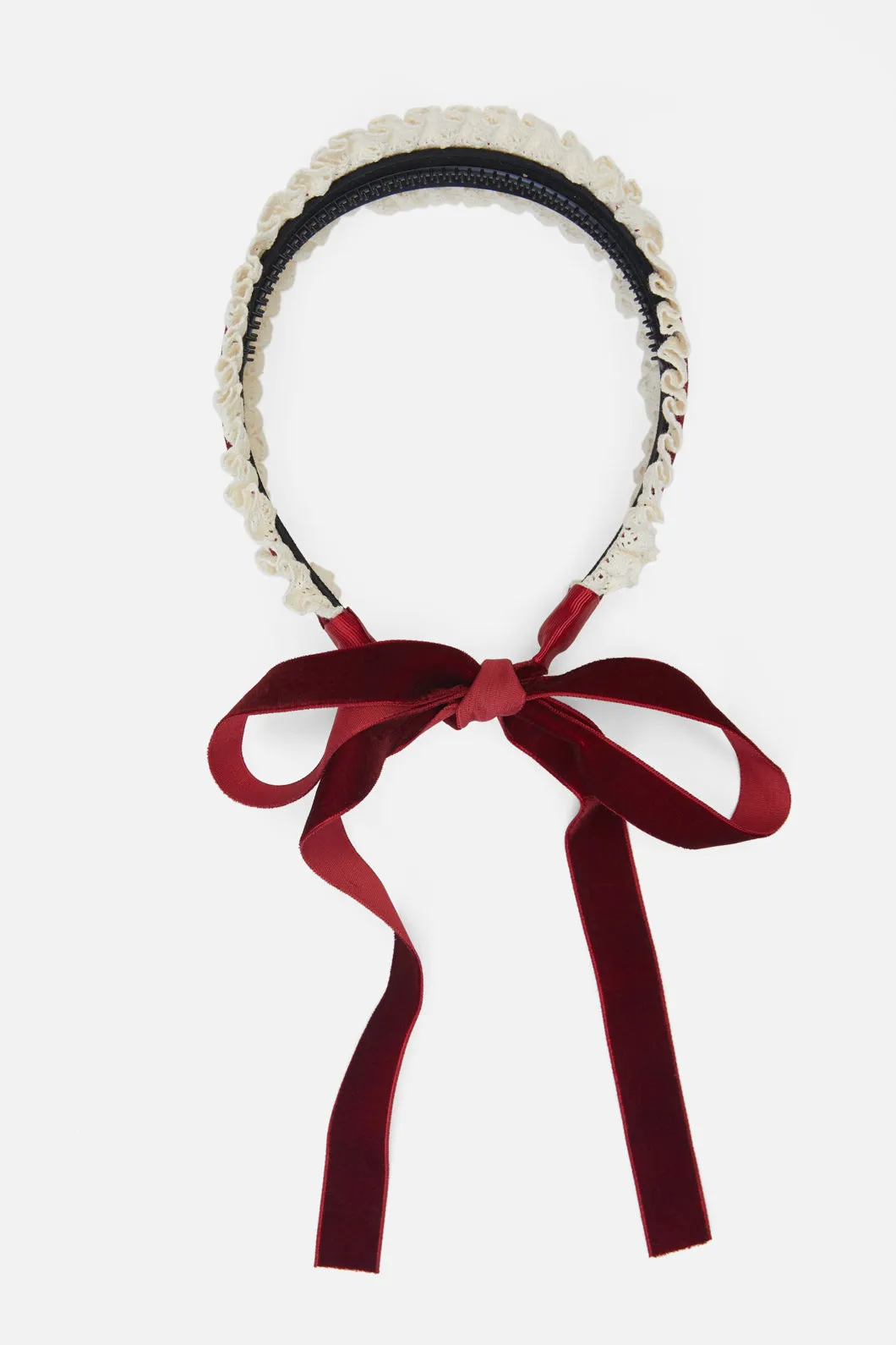 Velvet & Lace Bow Headband