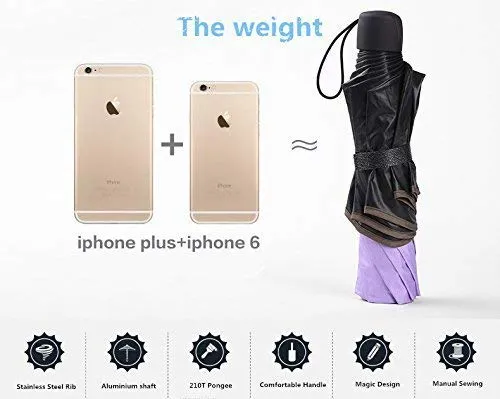 Water Magic Umbrella : 3 Fold Anti UV Protection, Beautiful Wave Design Solid Color Umbrella