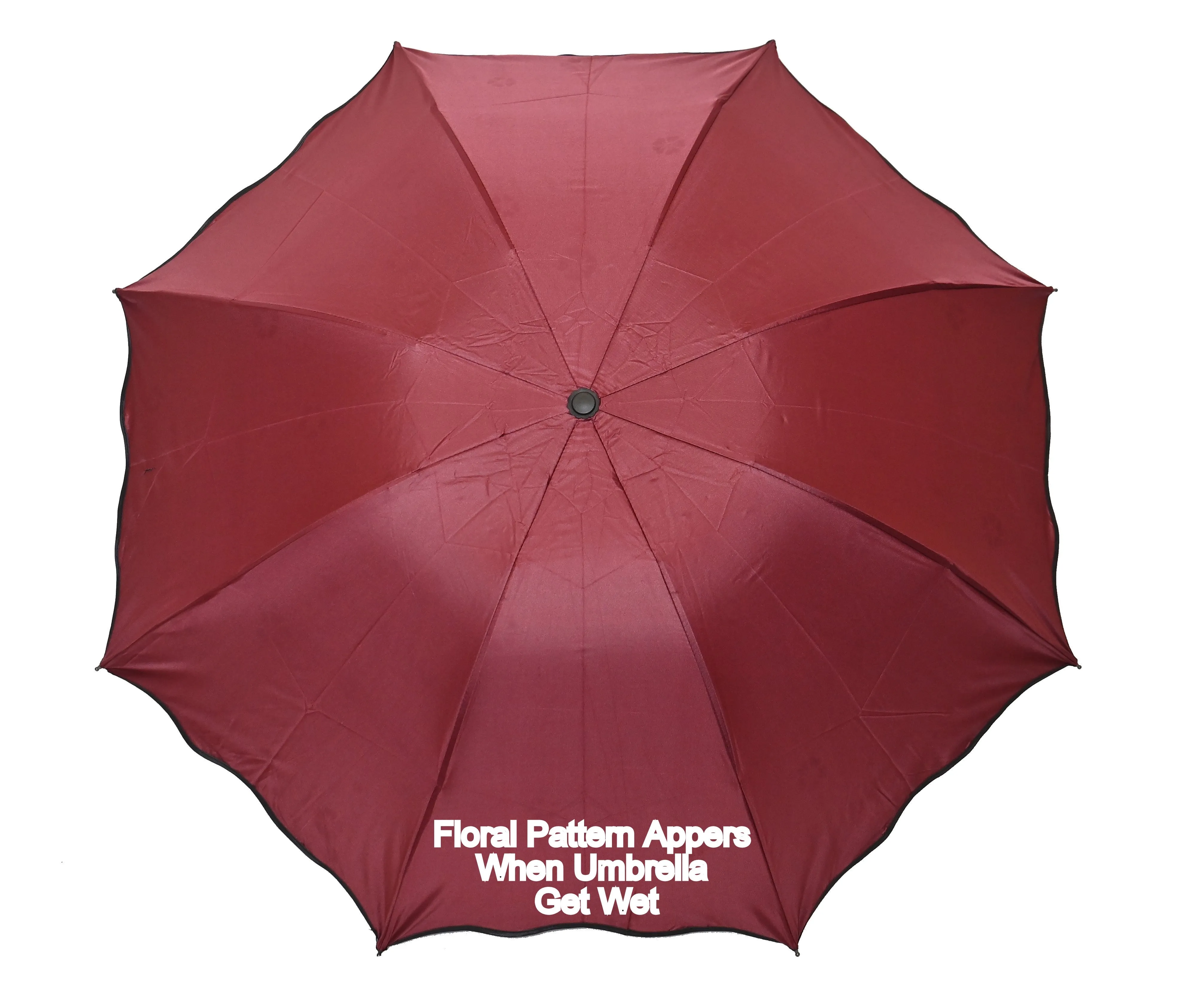 Water Magic Umbrella : 3 Fold Anti UV Protection, Beautiful Wave Design Solid Color Umbrella