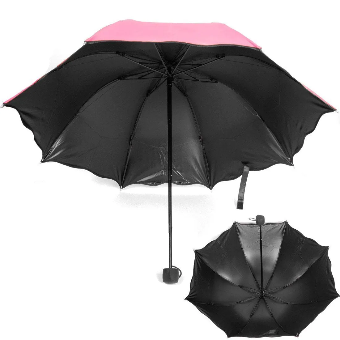 Water Magic Umbrella : 3 Fold Anti UV Protection, Beautiful Wave Design Solid Color Umbrella