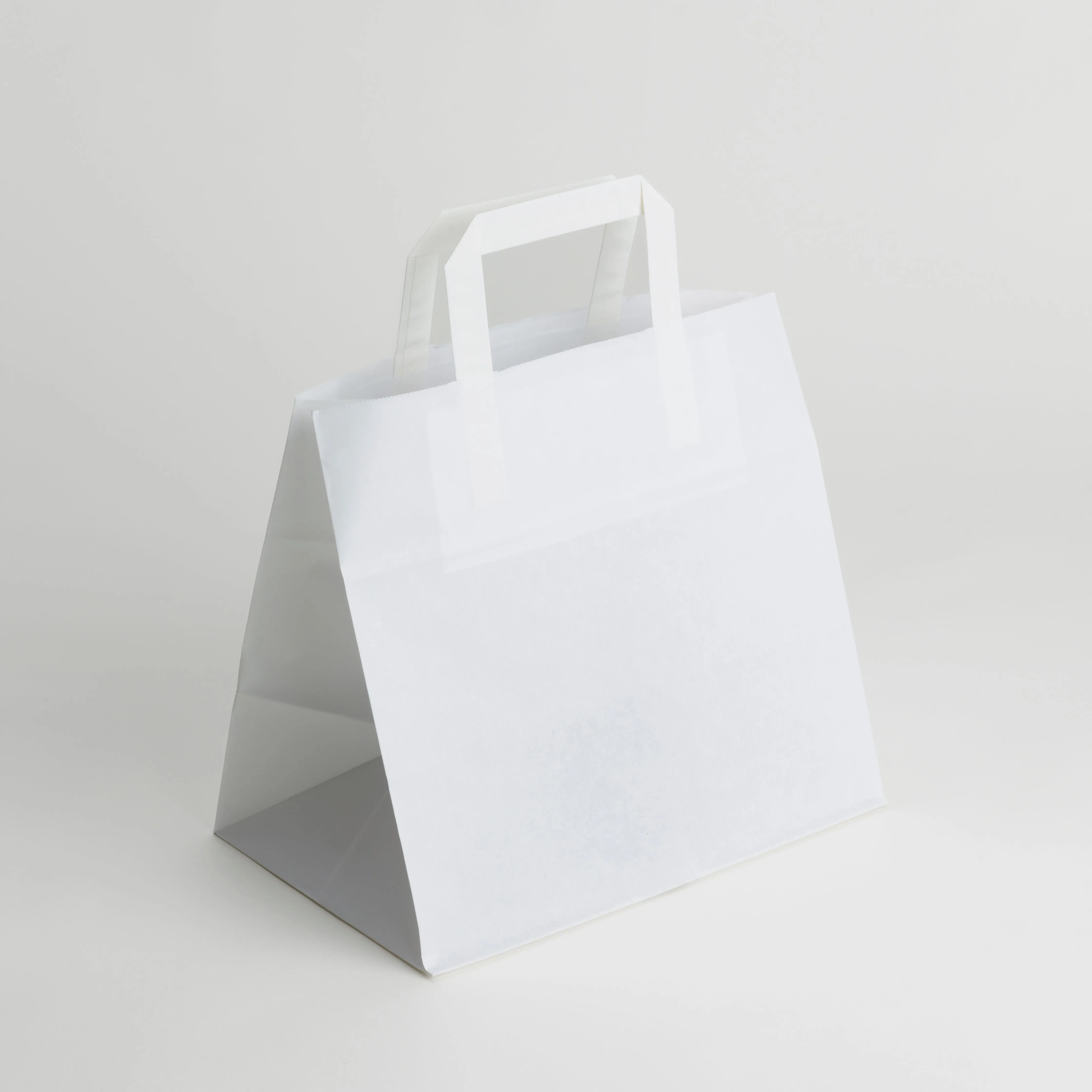 White Patisserie Paper Bags With Flat Handles x250