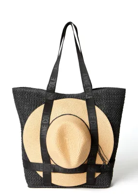 Women's Tote Bag With Straw Hat